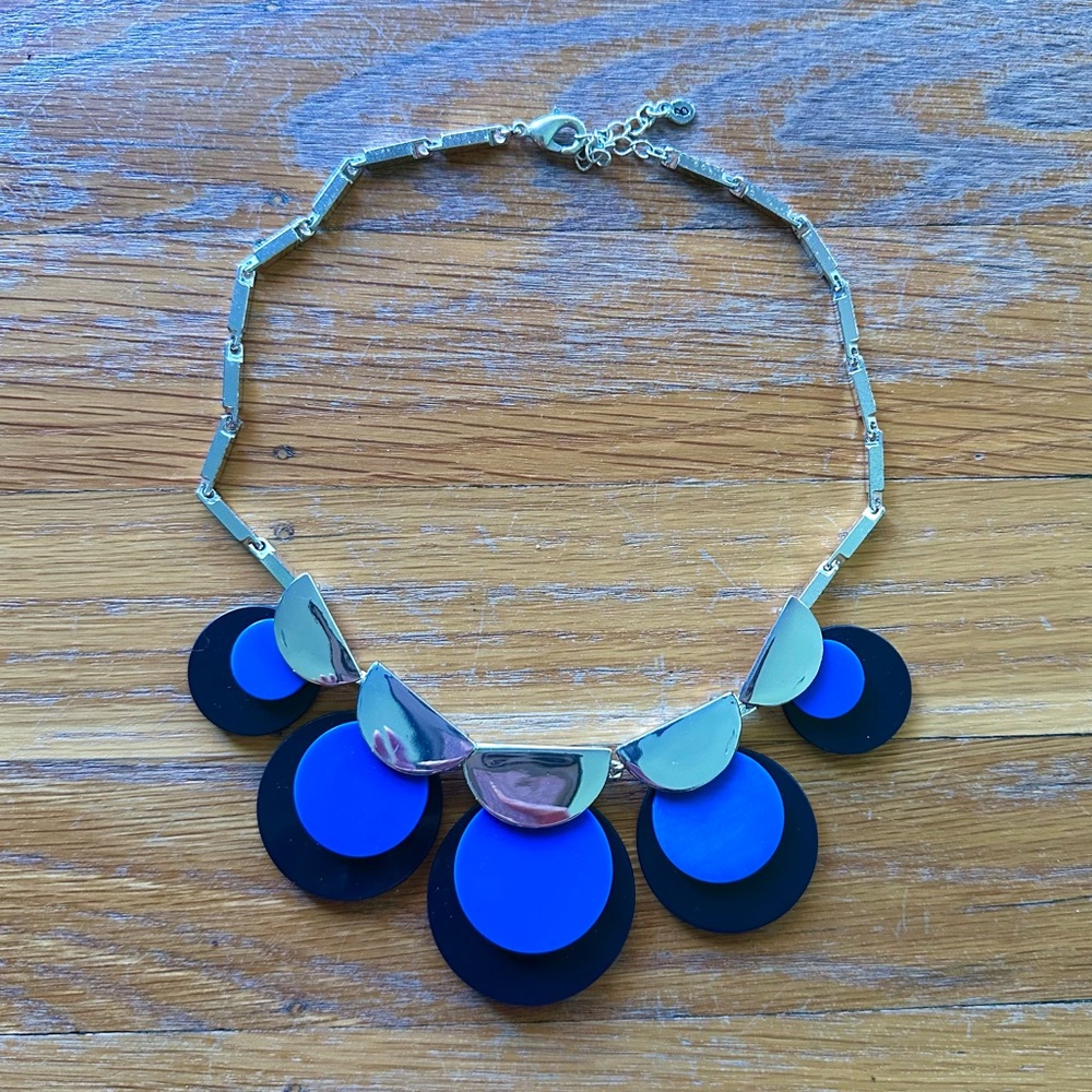 Boden Blue and Black Statement Necklace